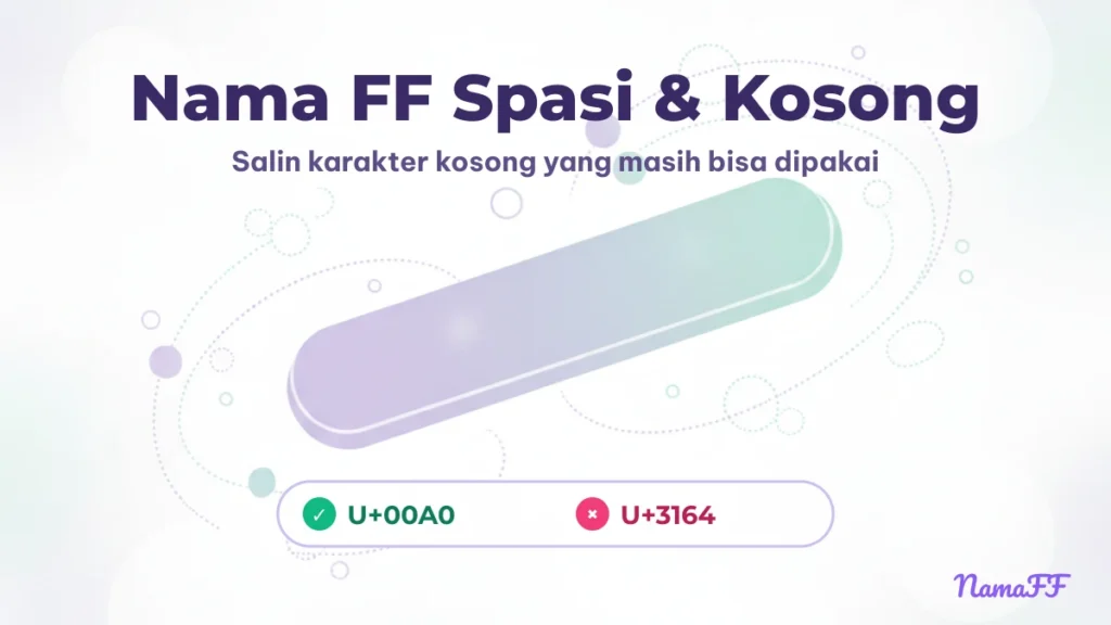 Ilustrasi tombol spasi dengan kode karakter kosong U+00A0 dan U+3164 untuk nama FF